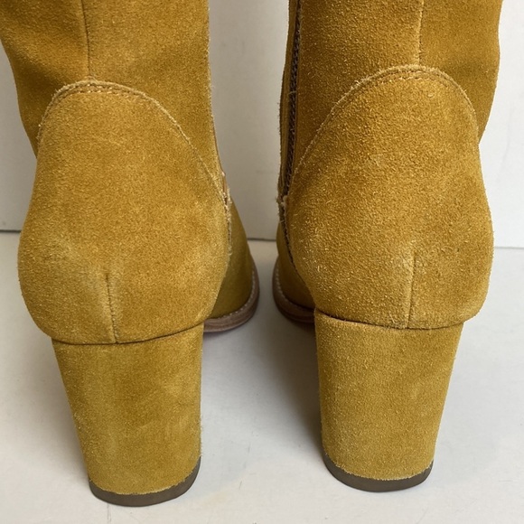 Anthropologie Bill Blass Becket Suede Leather Knee High Boots Sz 6 Hippie Office - Picture 9 of 16